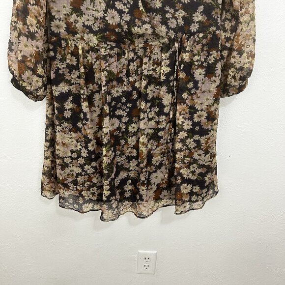 Madewell Drawstring Faux-Wrap Mini Dress in Daisy Reverie Forest‎ Floral Size XS - Picture 5 of 12